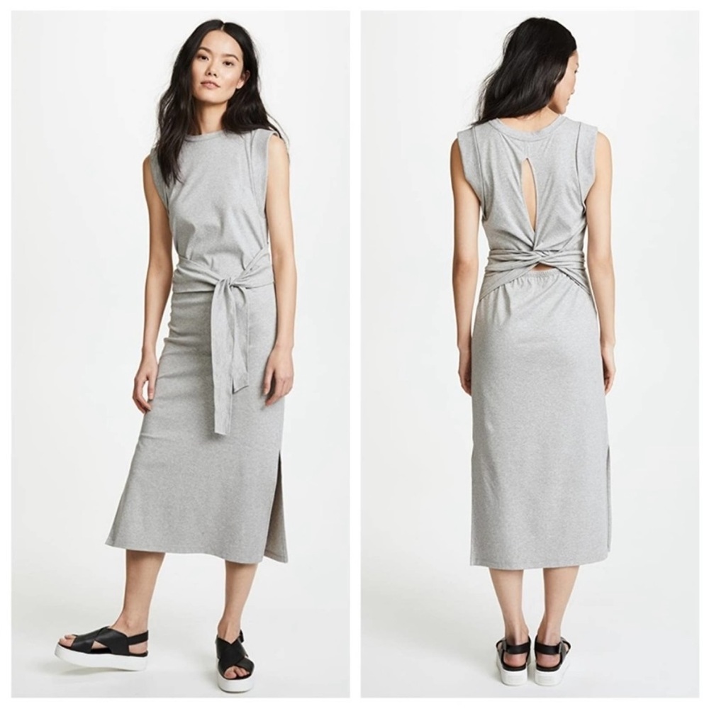 Vince Wrap Waist Dress In Heather Grey‎ size large